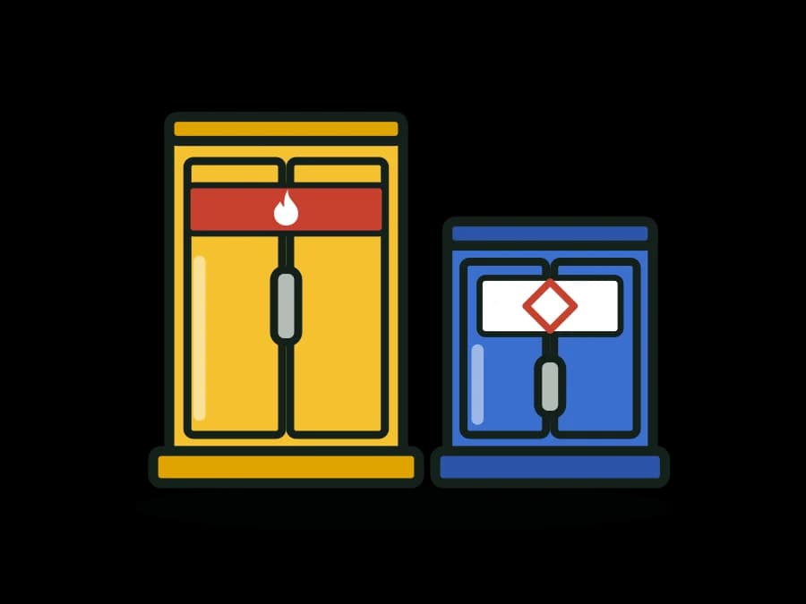 Flammable and Corrosive Safety Storage Cabinets (FM Approved), 4-90 Gallon