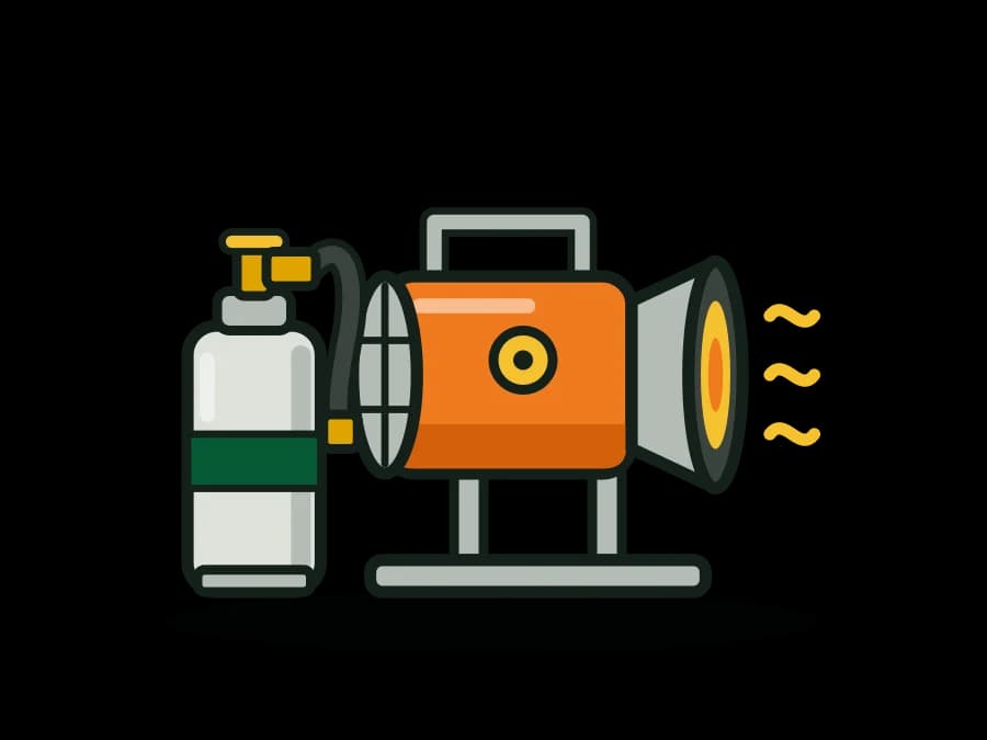 Construction Heaters, Propane & Kerosene, with Hoses and Regulators