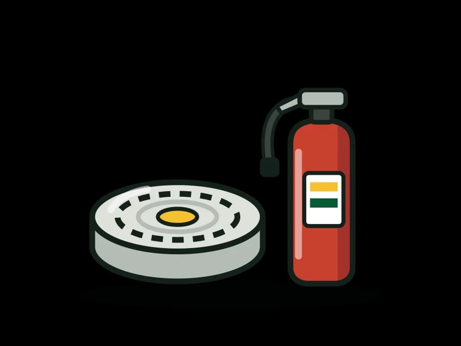 Jobsite Trailer Life-Safety Kit: 10-Year Smoke & CO Alarms, Emergency/Exit Lighting, Fire Extinguisher