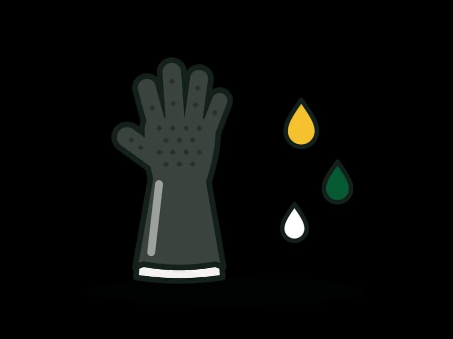 Neoprene Chemical-Resistant Gloves, Flock-Lined, 13-14 in