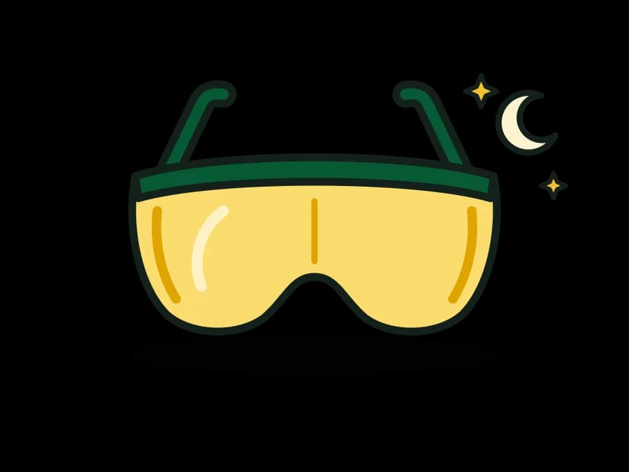 Amber High-Contrast Safety Glasses - Low-Light / Night Work, ANSI Z87+, Box of 12