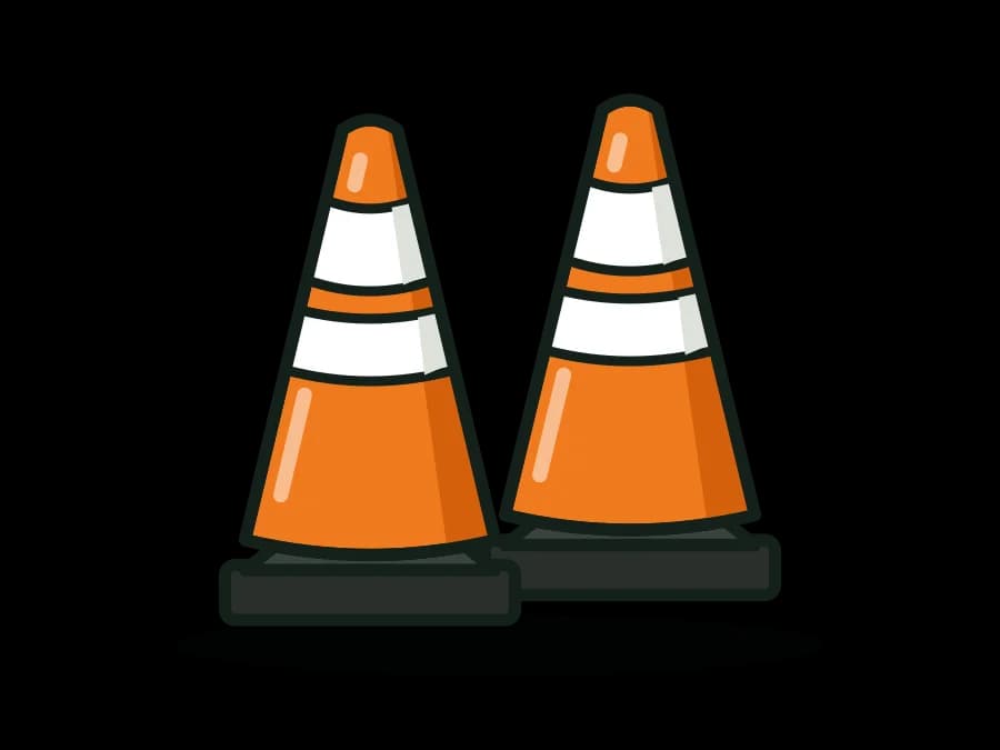 36 in PVC Highway Traffic Cone, 10 lb Base, Dual Reflective Collars