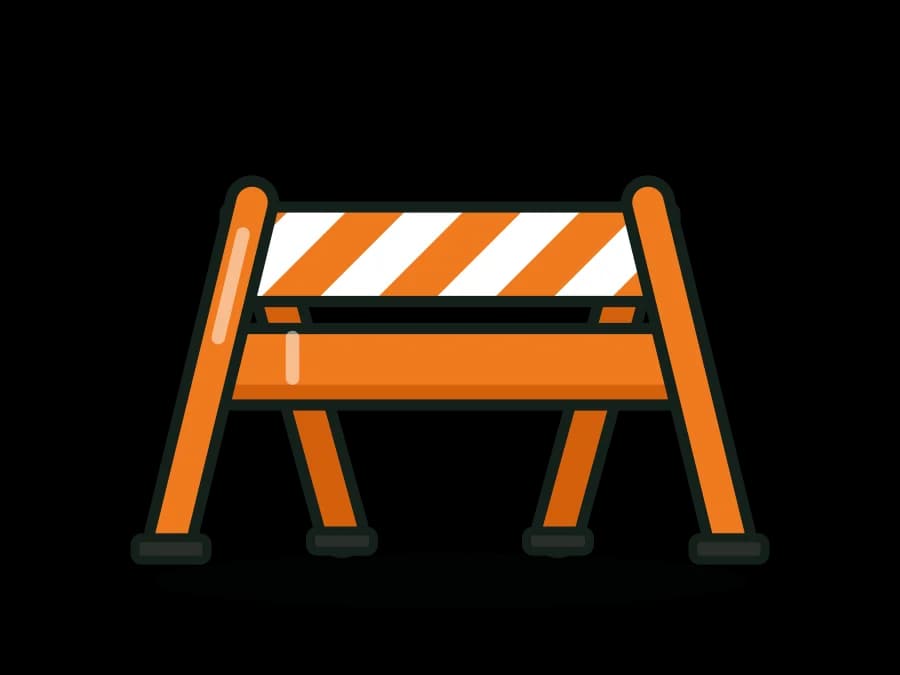 Folding Plastic A-Frame Barricade with Reflective Rail