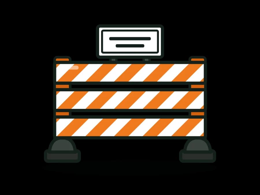 Type III Road-Closure Barricade, Plastic Rails, 4-8 ft