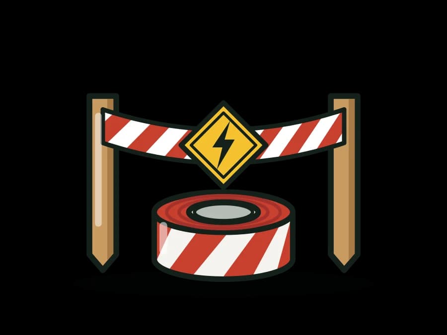 Specialty Hazard Barricade Tape: Asbestos/Lead, Open Trench, High Voltage, Roof Edge
