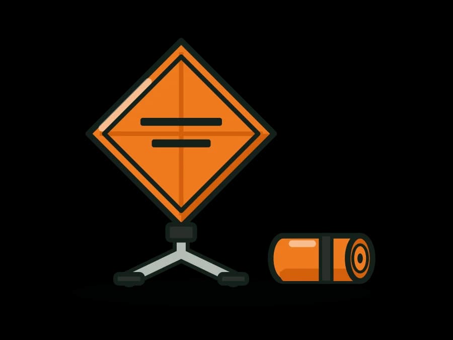 Roll-Up Work Zone Sign, 36 in / 48 in, Reflective or Mesh