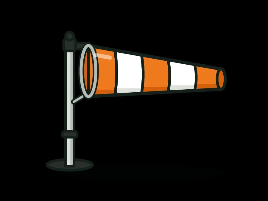 Wind Sock & Pole Kit - 18/24/36 in Orange Nylon Windsock with Swivel and Mast