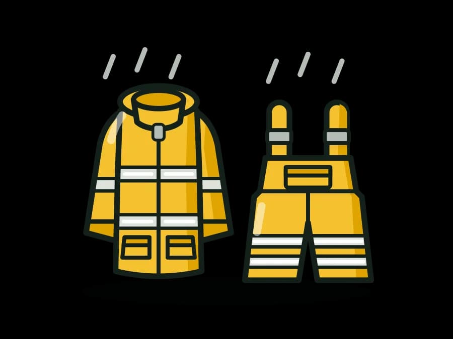 Hi-Vis Rain Suit, Jacket + Bib, ANSI Type R Class 3 / Class E
