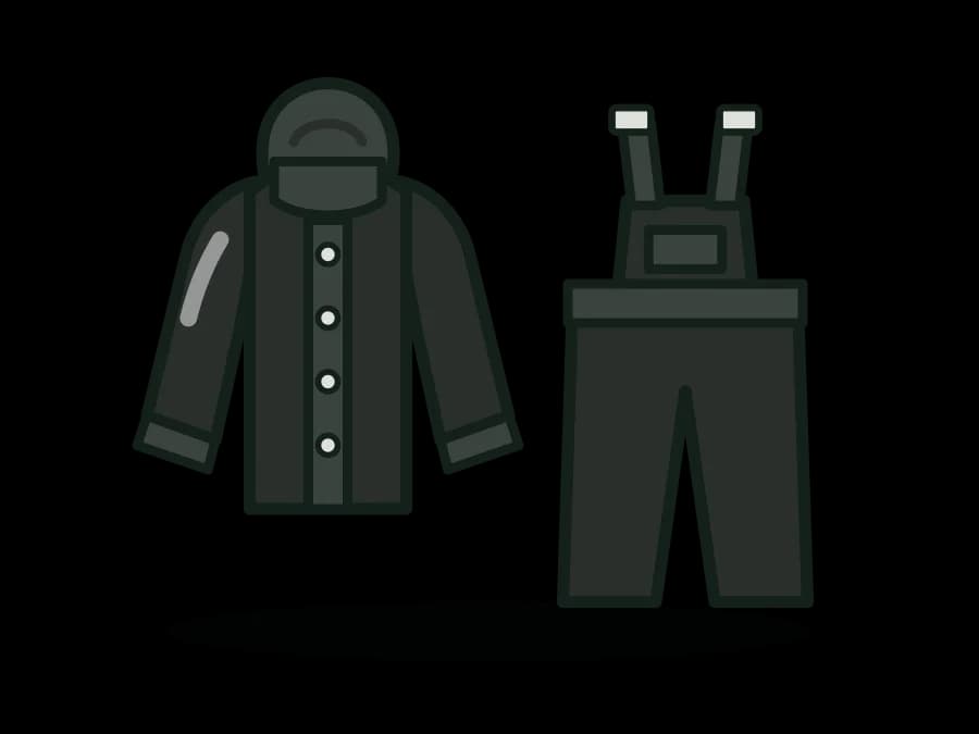 PVC Rain Suit, 3-Piece (Jacket, Hood, Bib), 0.35 mm