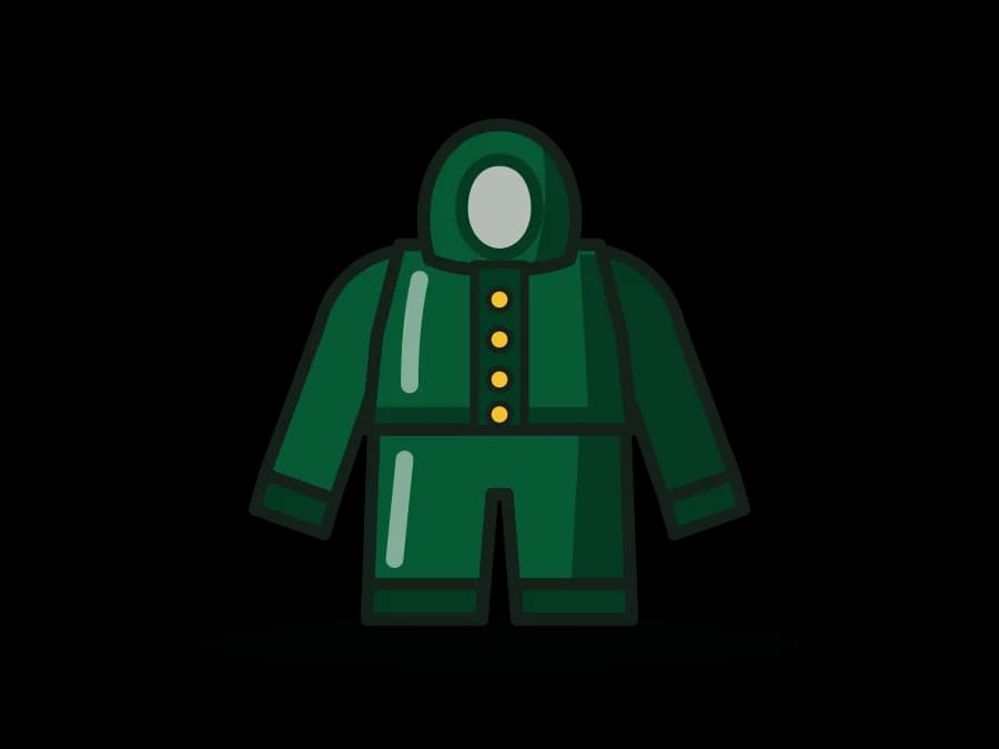 Reusable PVC Chemical Splash Suit - Hooded Jacket + Bib Overall, 0.42 mm