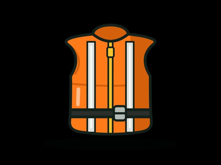 USCG-Approved Hi-Vis Work Vest PFD, Type III / Type V, SOLAS Tape